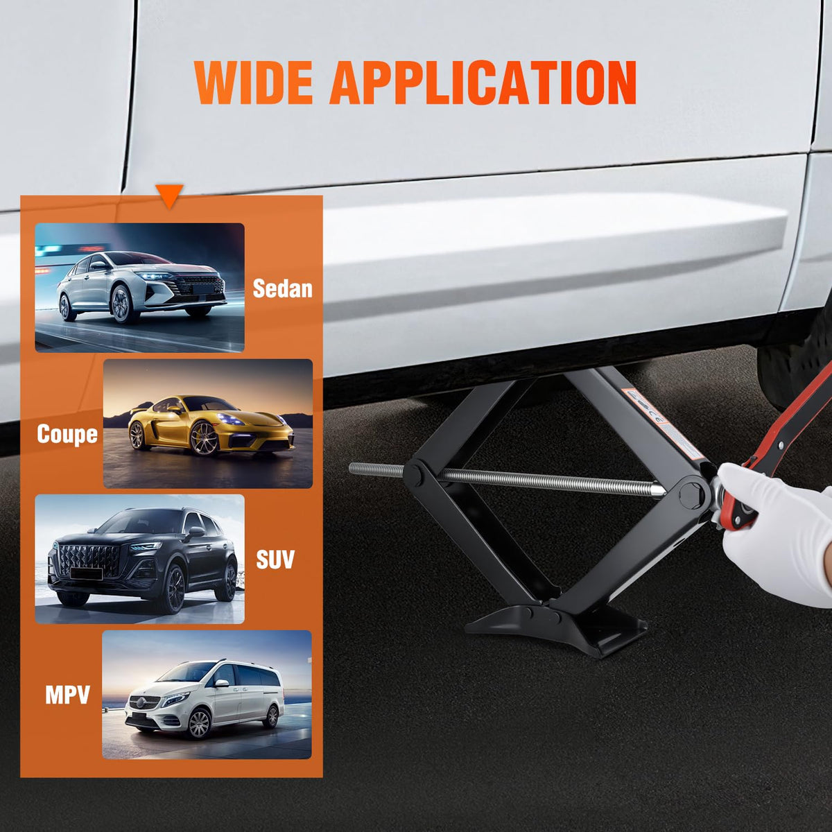 1.5 Ton Scissor Jack with Ratchet Lug Wrench X77574