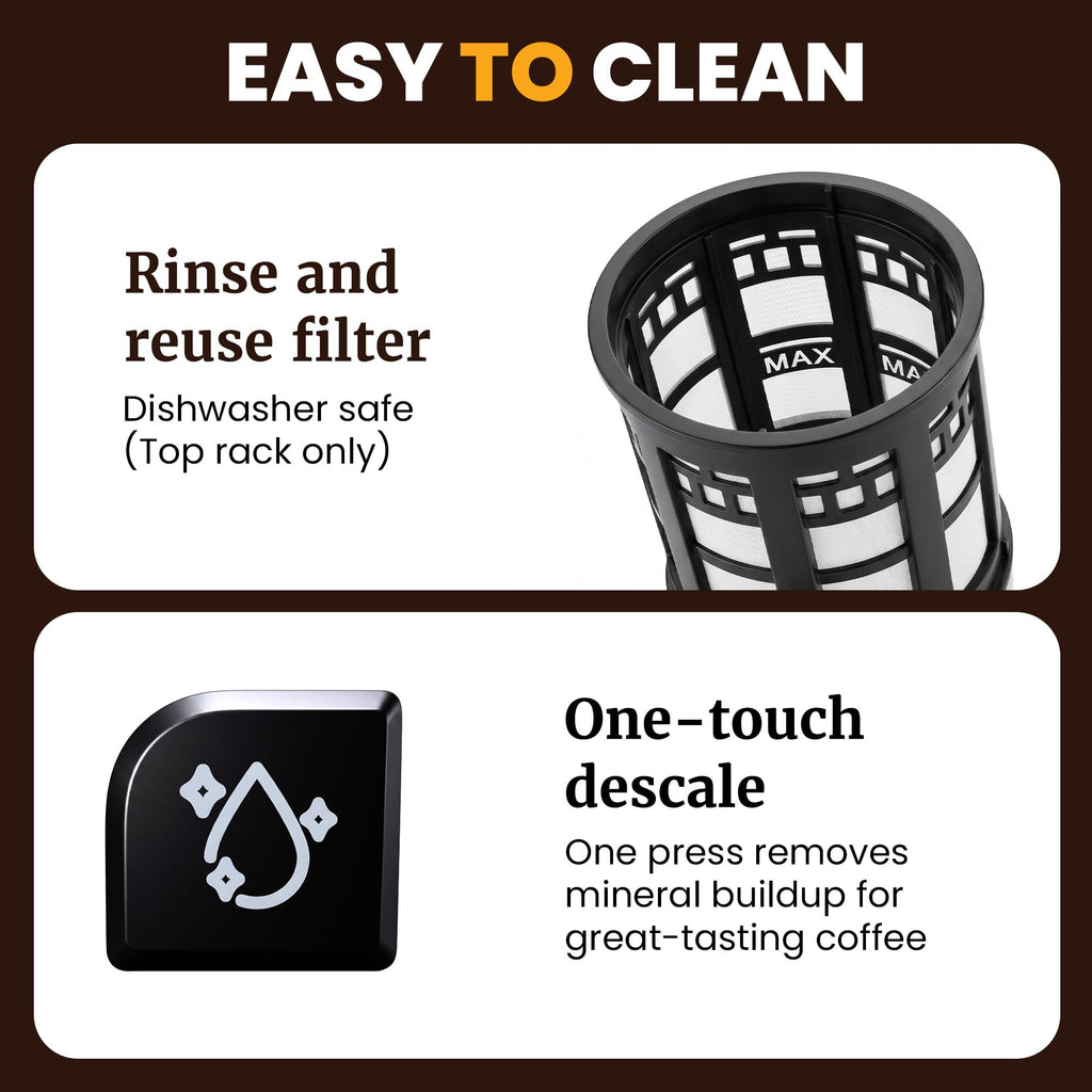 12-Cup Coffee Maker with Built-In Grinder V817