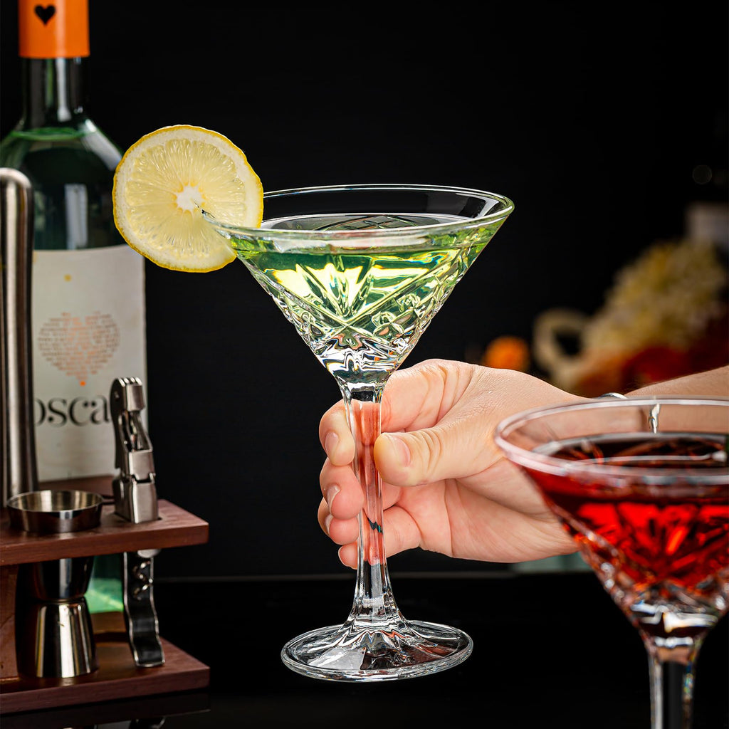 Set of 4 Crystal Stemmed Cocktail Glasses E761
