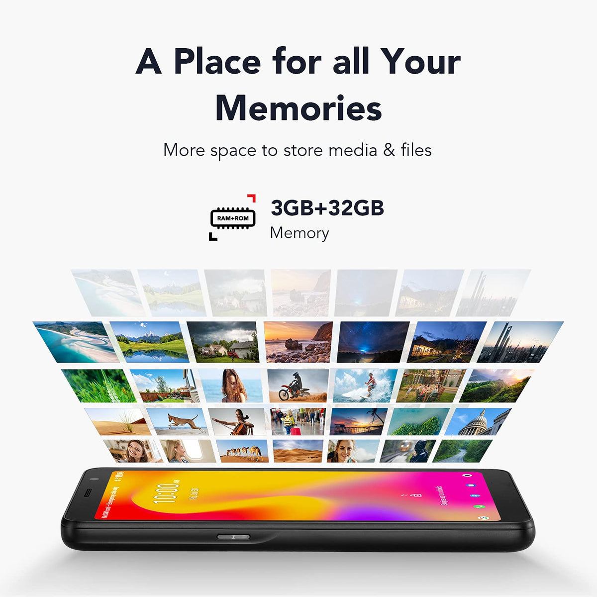 Unlocked Smartphone 5.5" HD+ Display 32GB 3000mAh Android 11 Black T60709