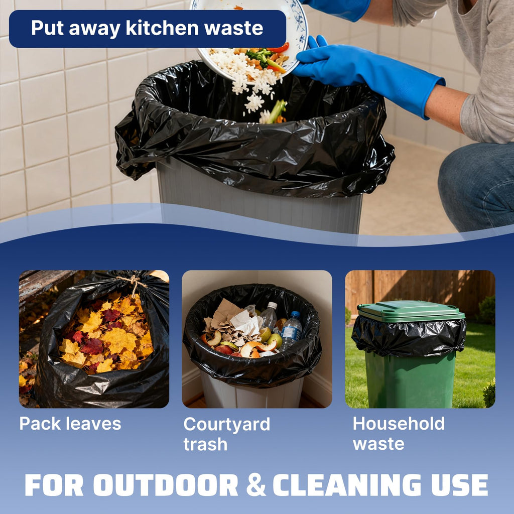40-45 Gallon 100 Count 21 Micron HDPE Trash Bags U227