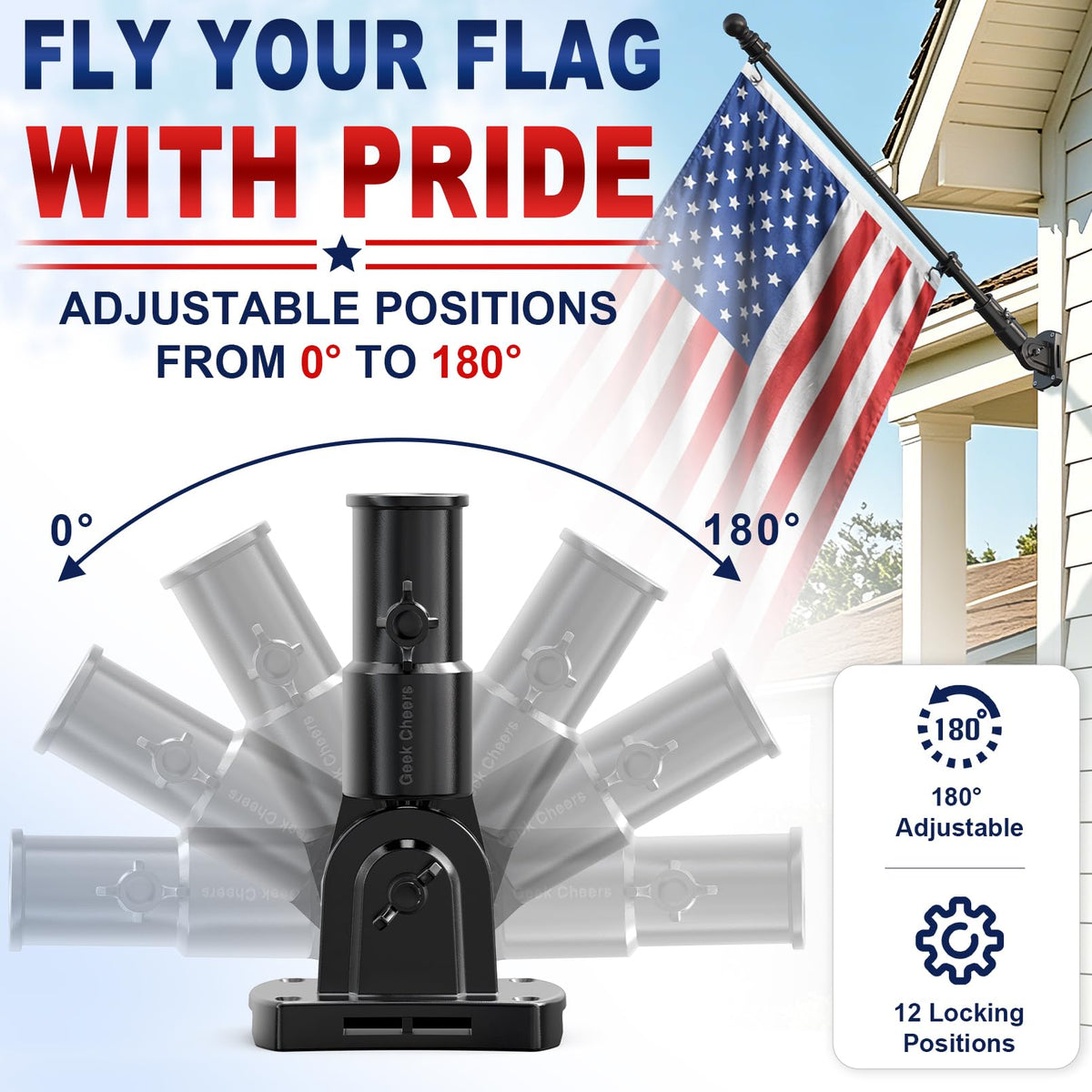 Heavy Duty Stainless Steel Flag Pole Holder L1456