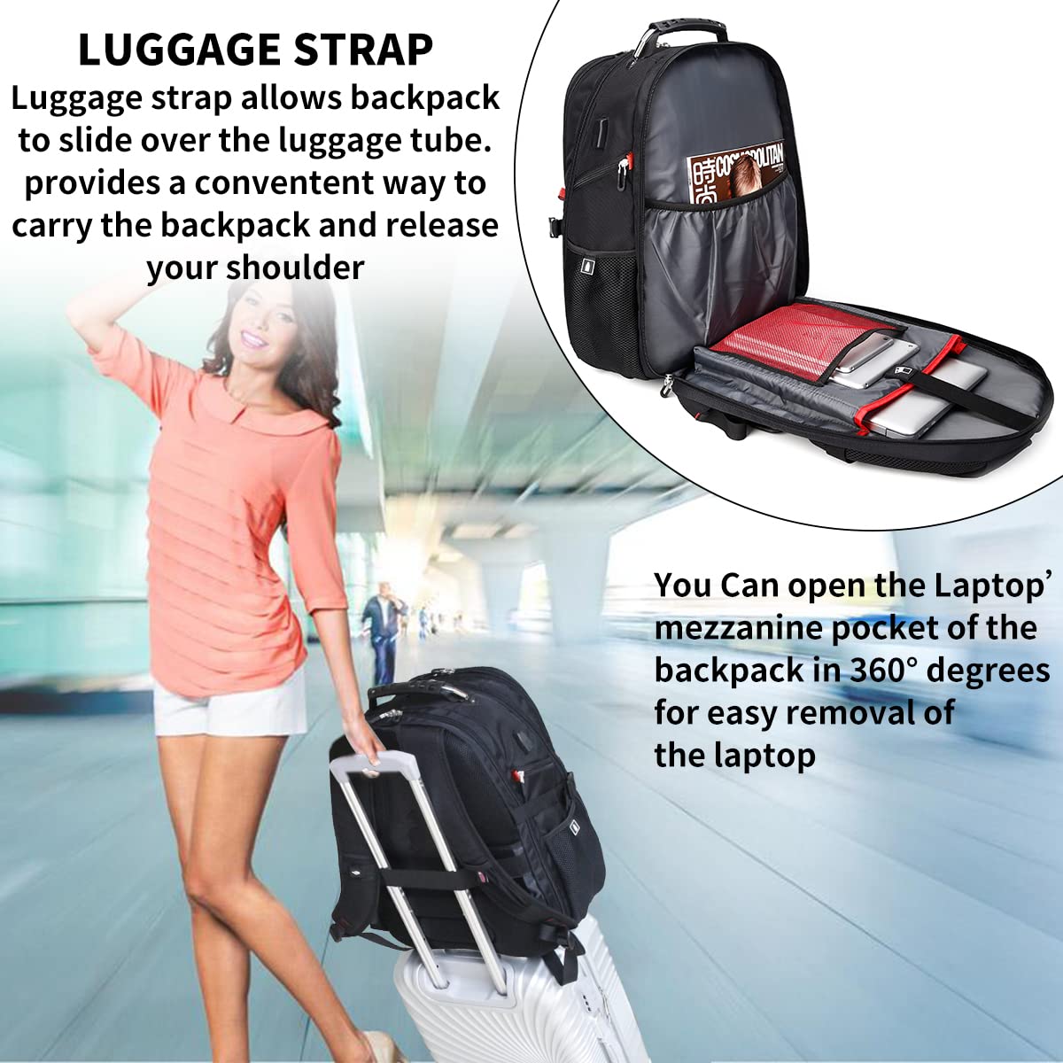 Extra Large Travel Laptop Backpack P543773