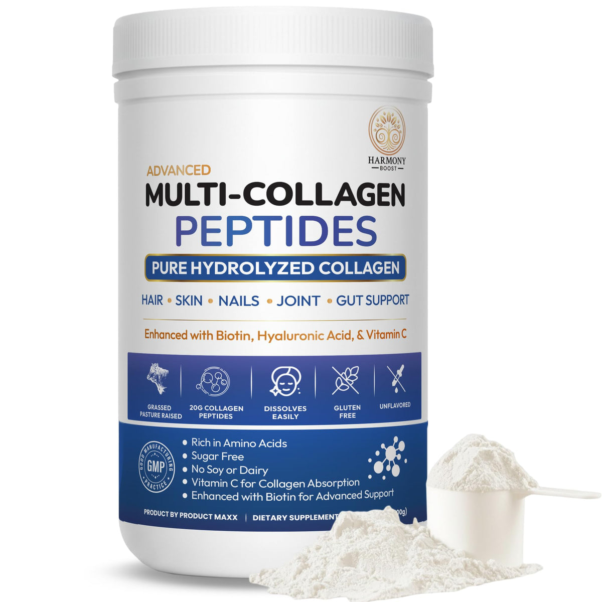 Multi Collagen Peptides Powder Unflavored Sugar Free 1.1 lb O999242