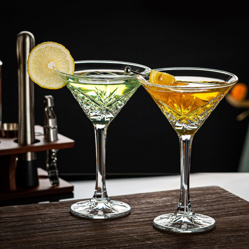Set of 4 Crystal Stemmed Cocktail Glasses E761