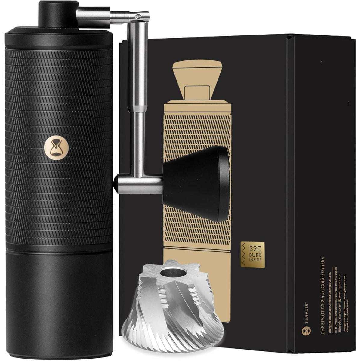 Manual Coffee Grinder 30g CNC Stainless Steel Conical Burr Matte Black M19752