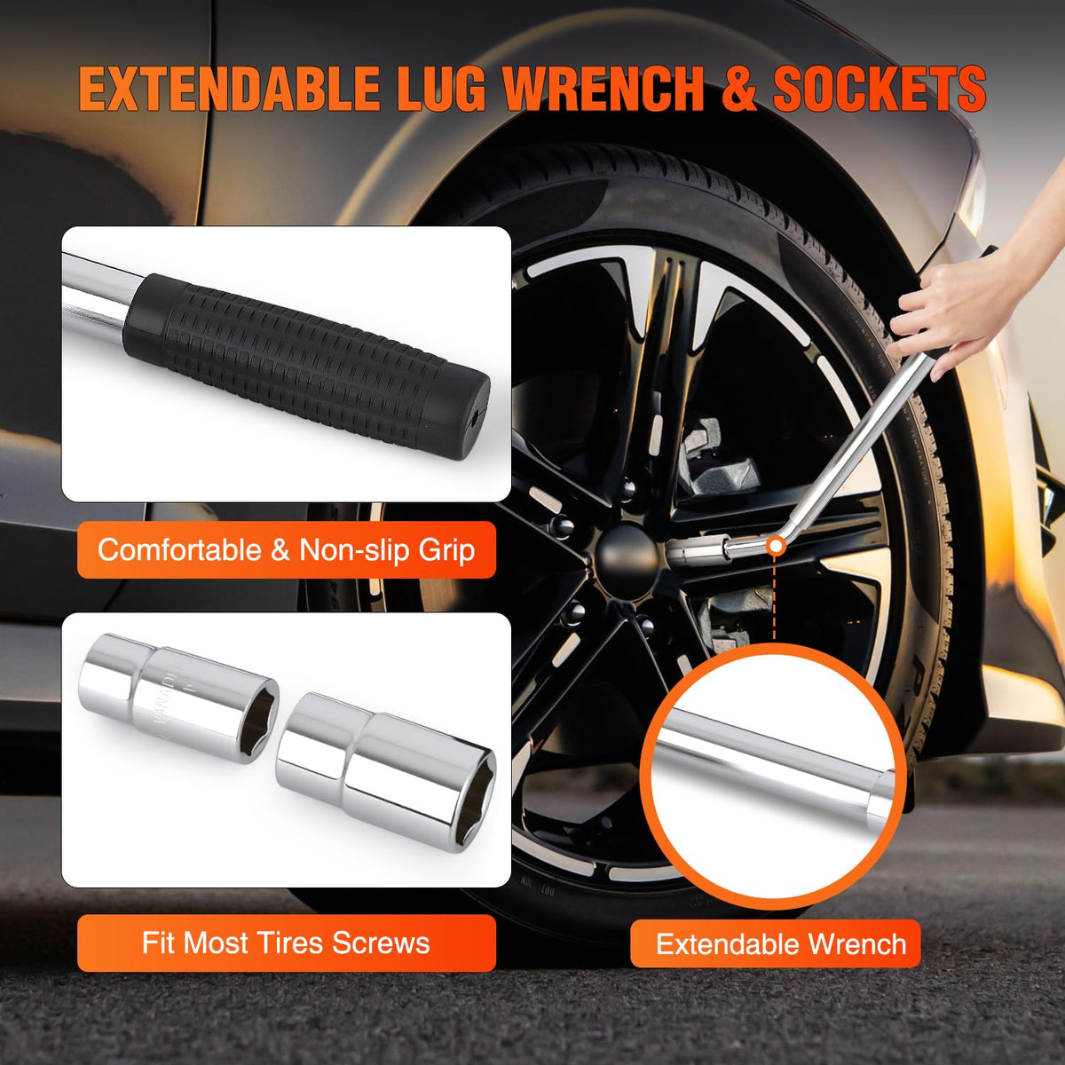 1.5 Ton Scissor Jack with Ratchet Lug Wrench X77574