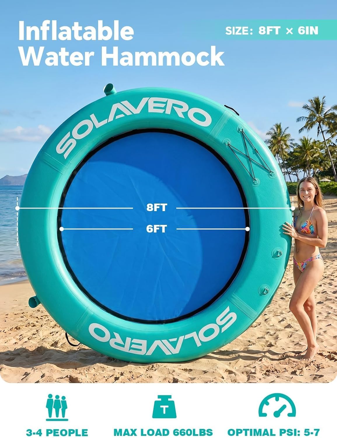 Inflatable Floating Dock and Water Hammock J9931