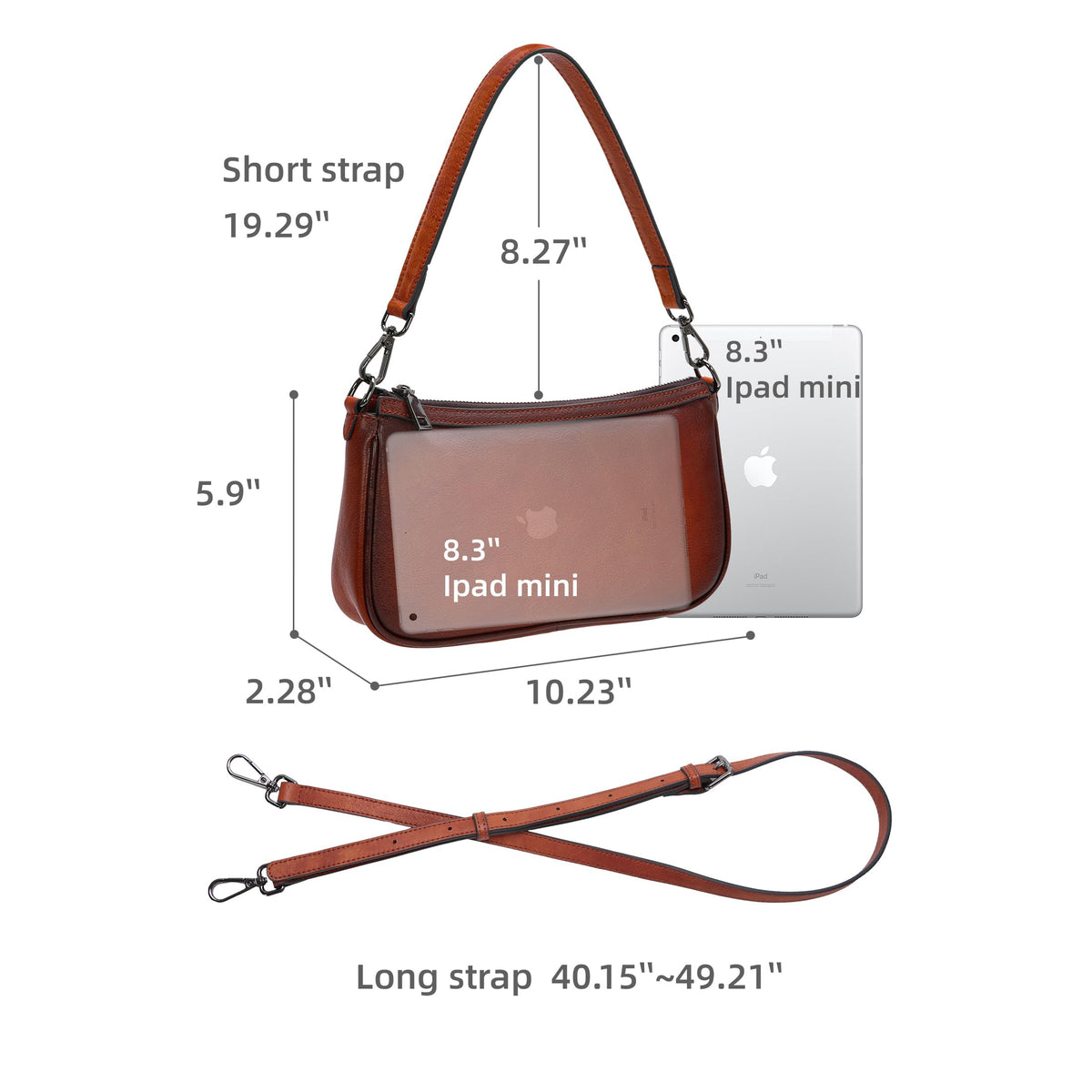 Leather Crossbody Bags with Two Straps N801