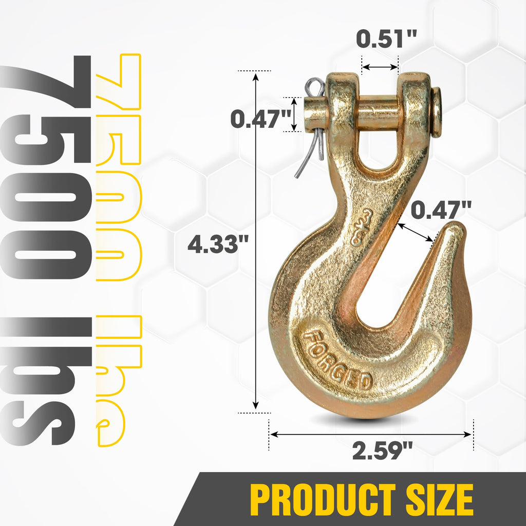 3/8" Clevis Grab Hooks 4 Pack Heavy Duty Chain Hook I40222