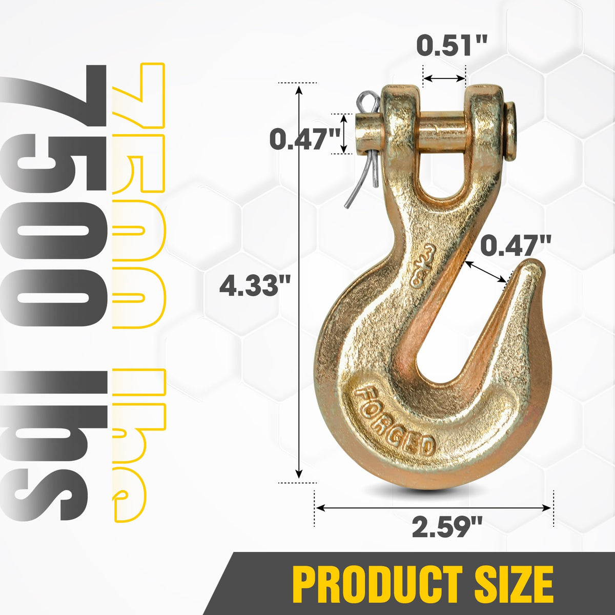 3/8" Clevis Grab Hooks 4 Pack Heavy Duty Chain Hook I40222