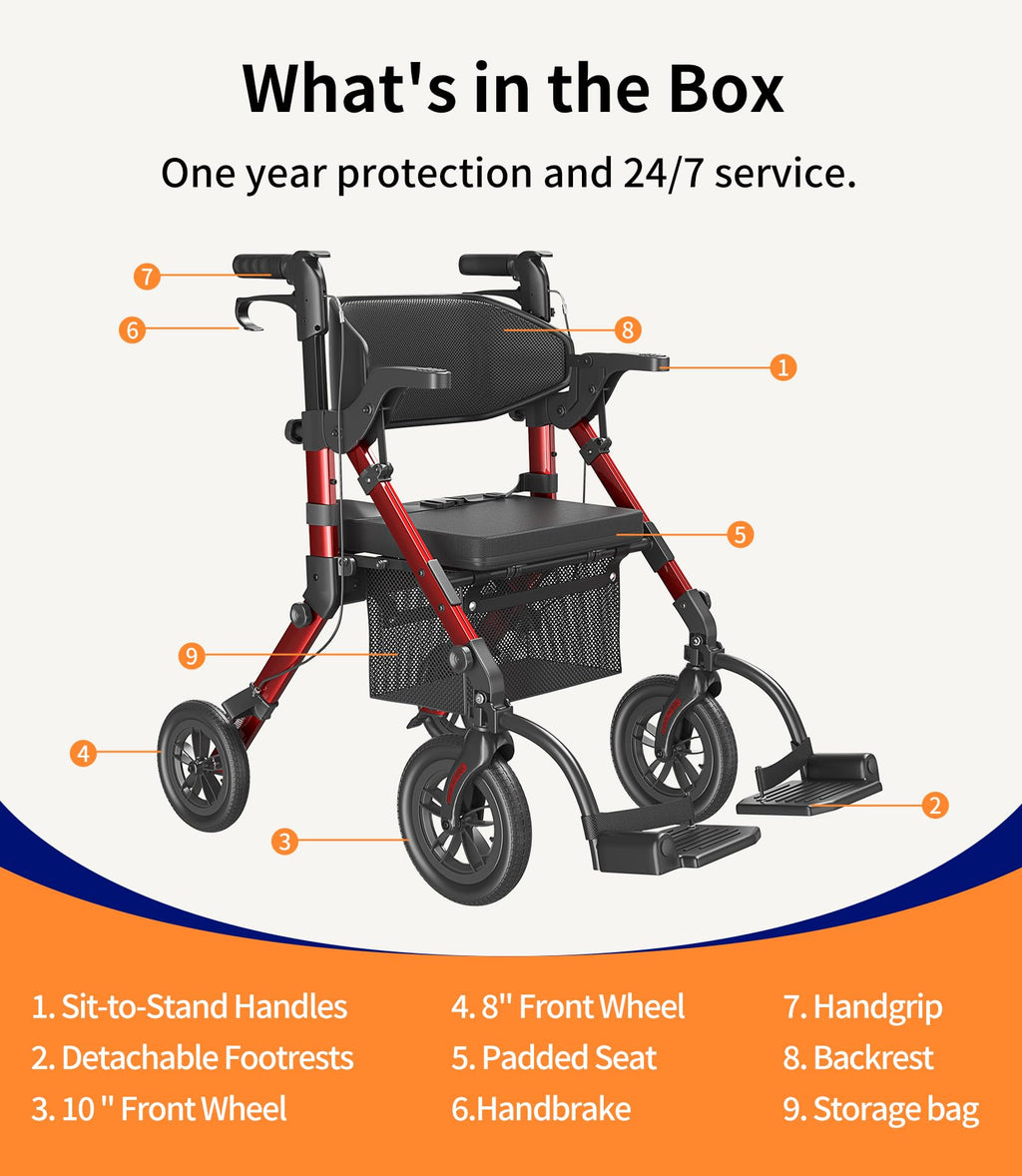 2 in 1 Walker Wheelchair Combo U5936