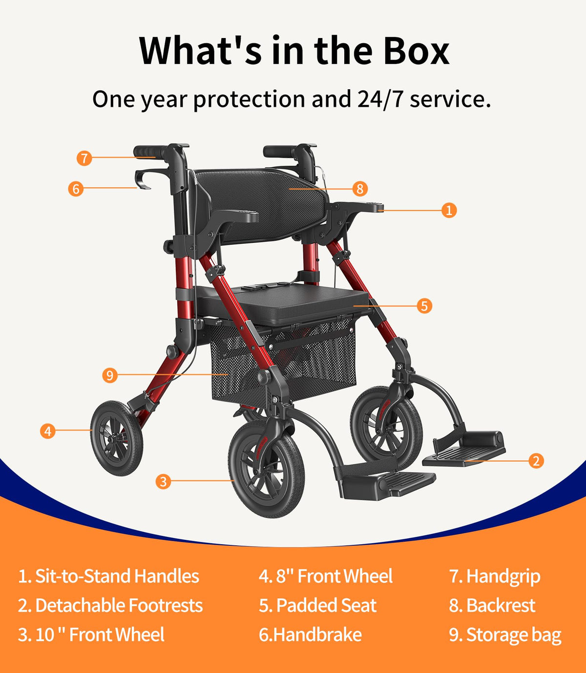 2 in 1 Walker Wheelchair Combo U5936