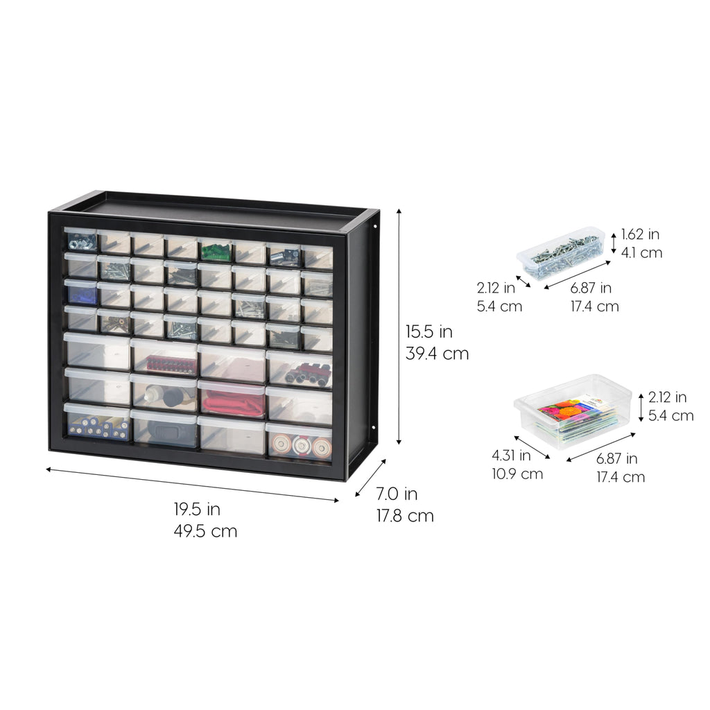 Black 44-Drawer Small Parts Storage Cabinet Z567615