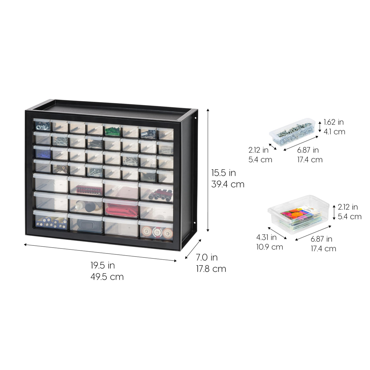Black 44-Drawer Small Parts Storage Cabinet Z567615