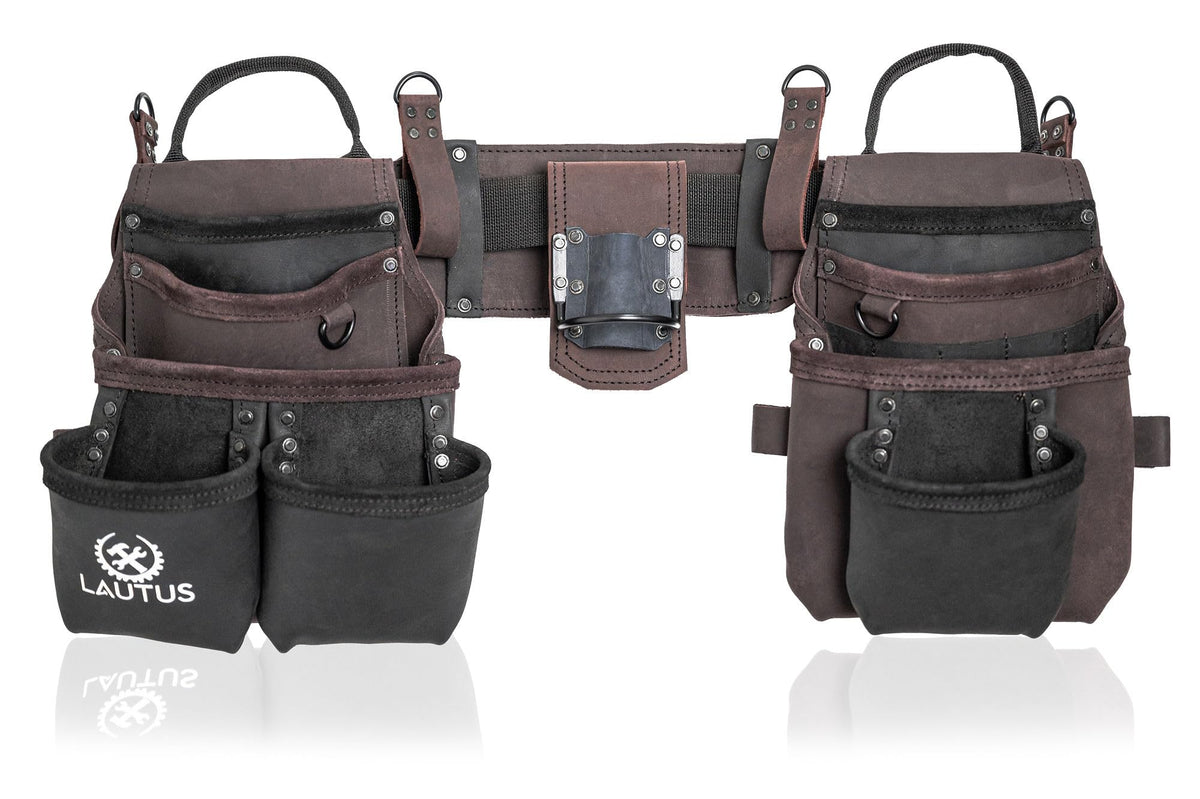 Top Grain Leather Tool Belt 18 Pockets P789