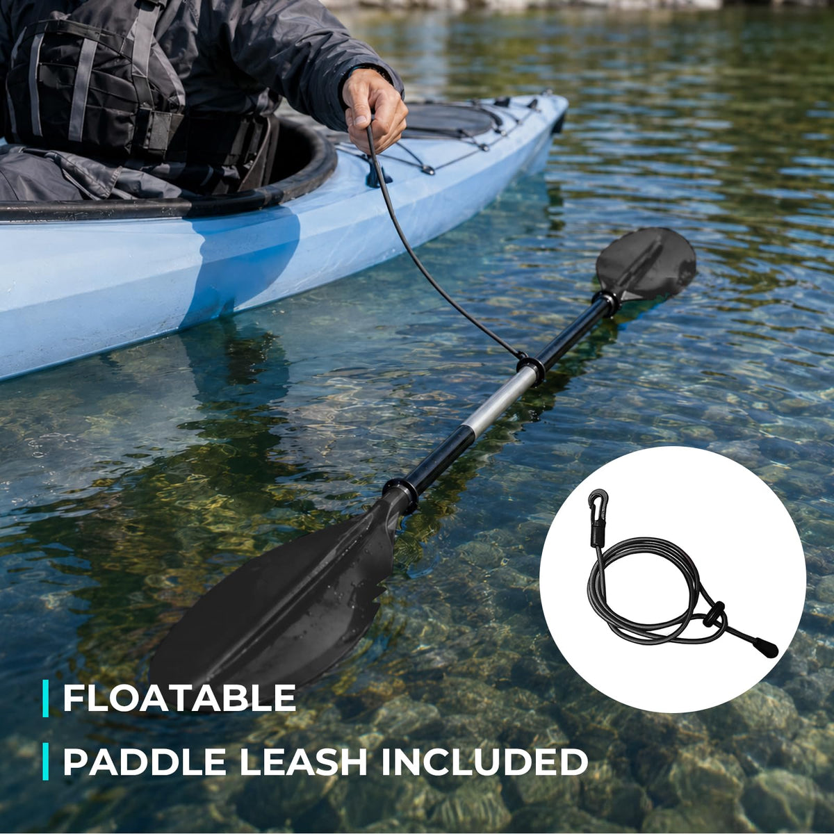 Heavy Duty Aluminum Alloy Kayak Paddles with Leash I8122