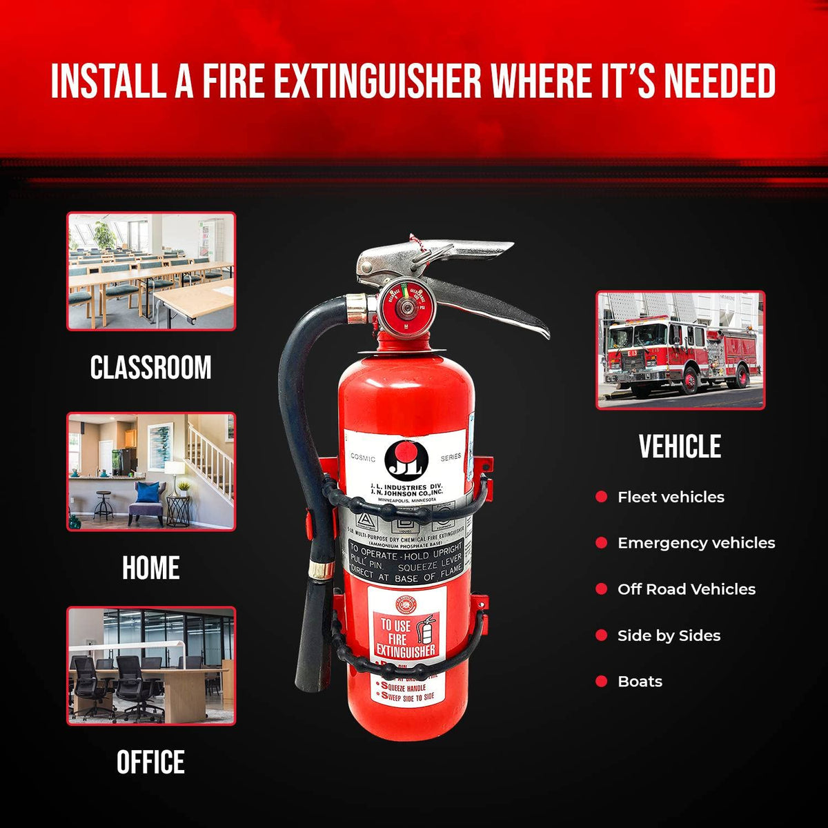 Heavy Duty Wall Mount Fire Extinguisher Bracket for 2.5 lb & 5 lb, Pack of 2 C4275