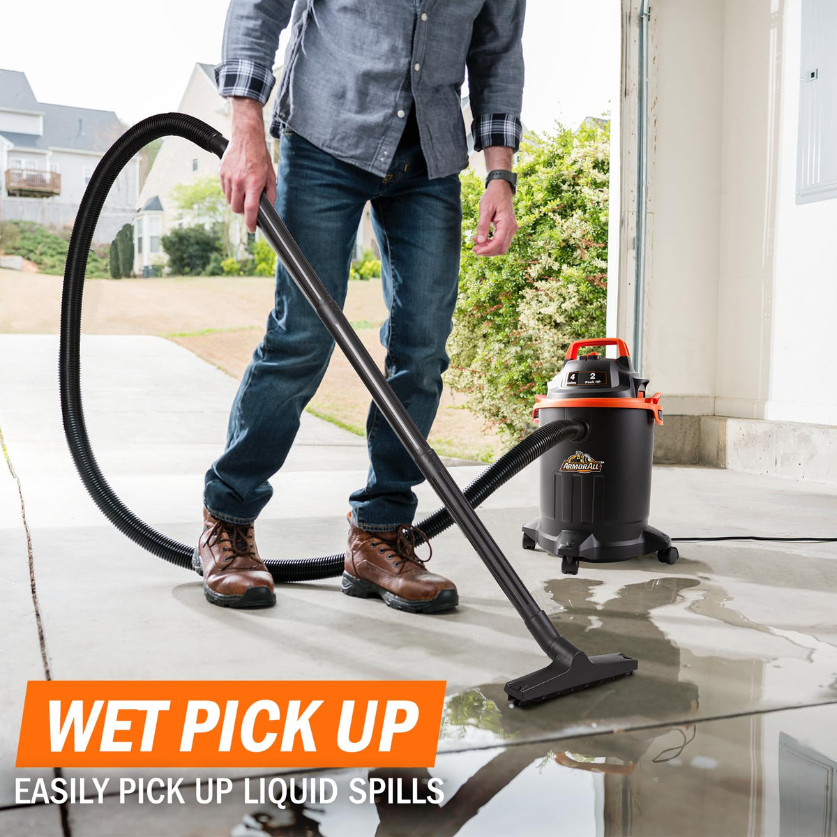 4 Gallon Wet/Dry Vac 2.0 Peak HP Shop Vacuum with Nozzles & Brush R896