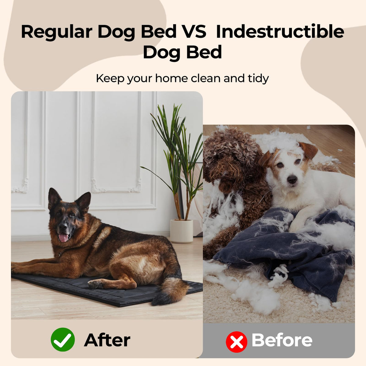 Chew Proof Dog Crate Pad Large 28"x41" F69911