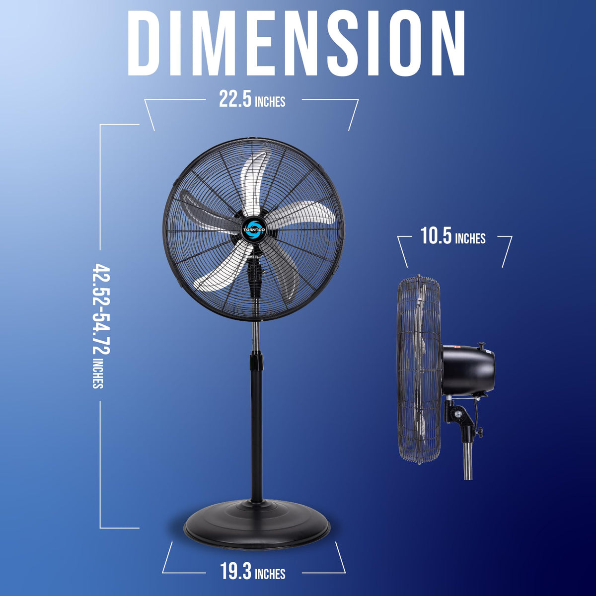 20 Inch High Velocity Oscillating Pedestal Fan J95845