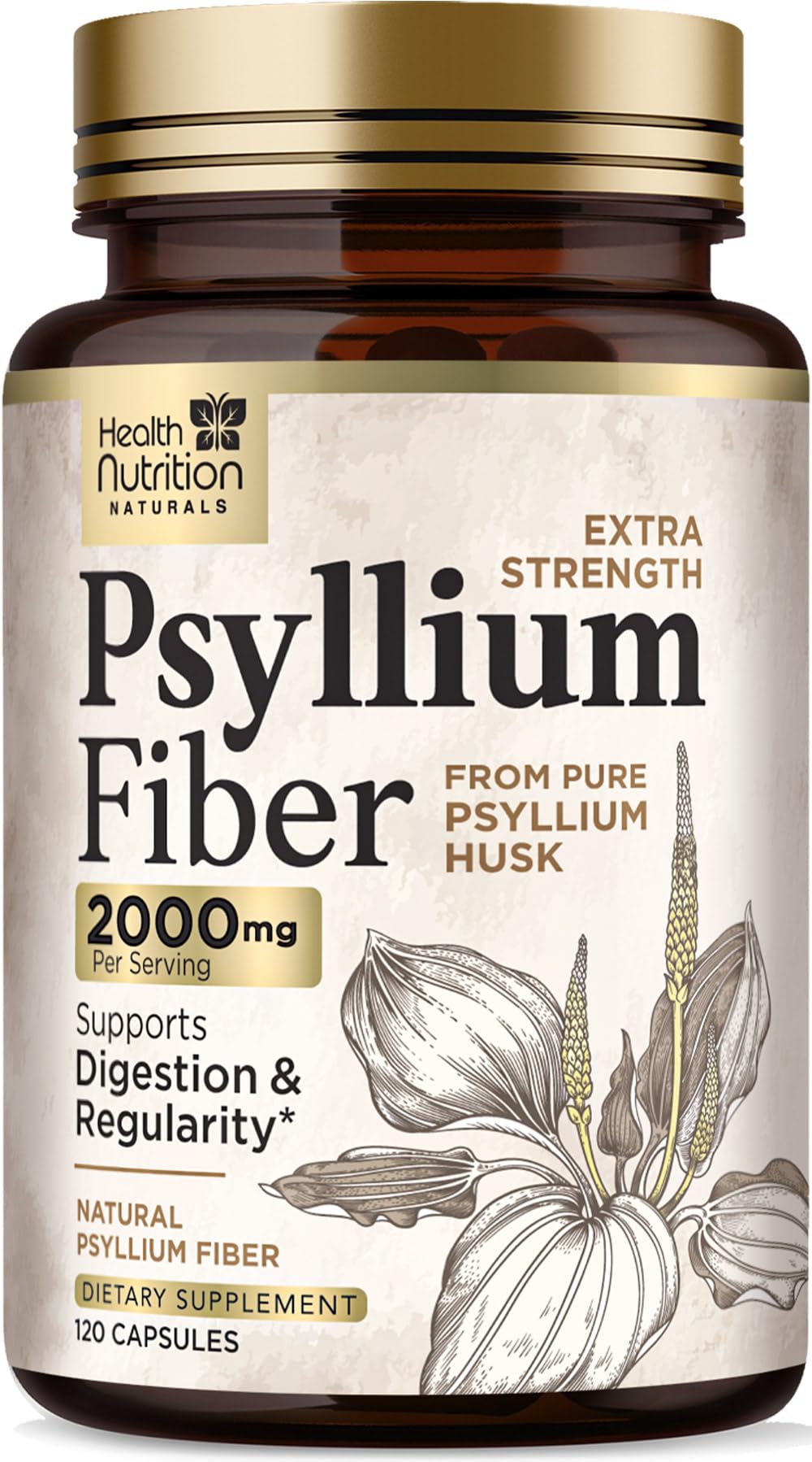 Psyllium Husk Capsules 2000 mg 120 Capsules U219