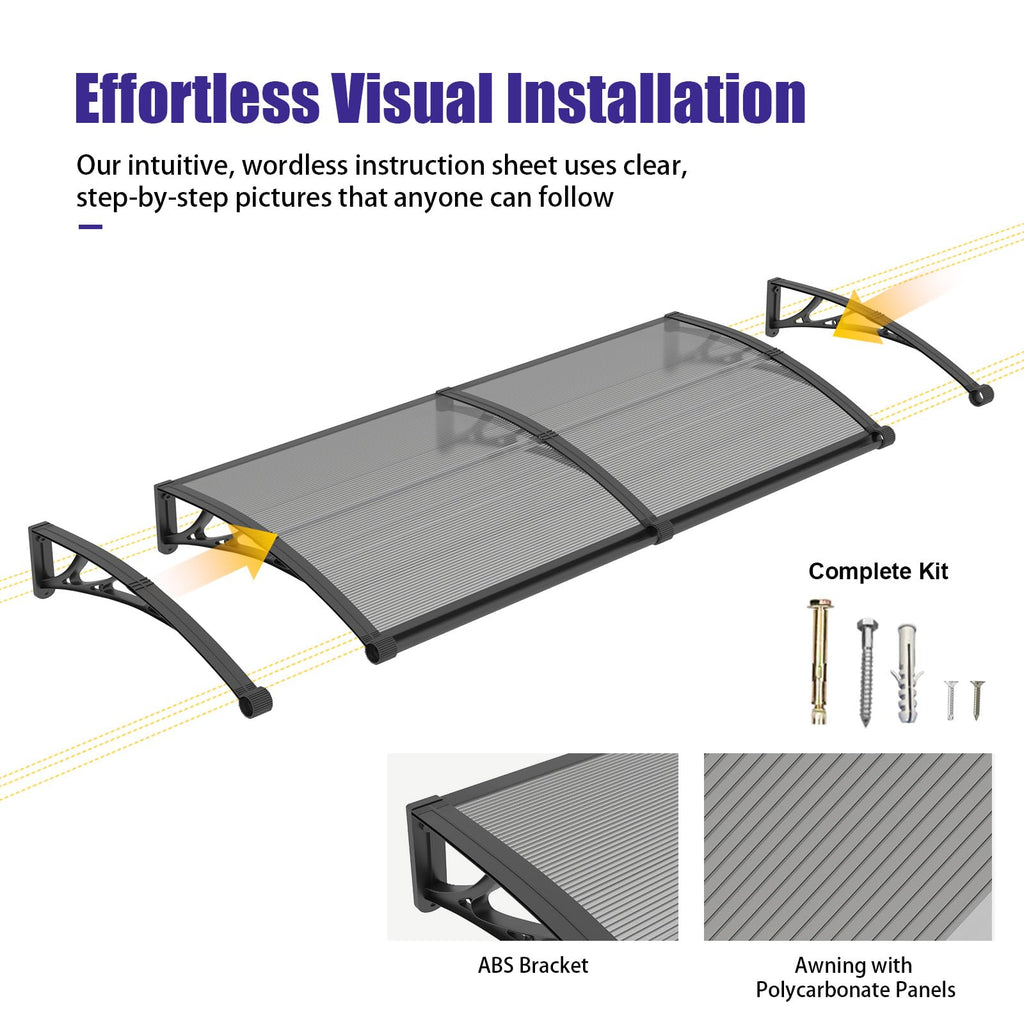 32" x 48" Window Door Awning Canopy with Drainage J911464