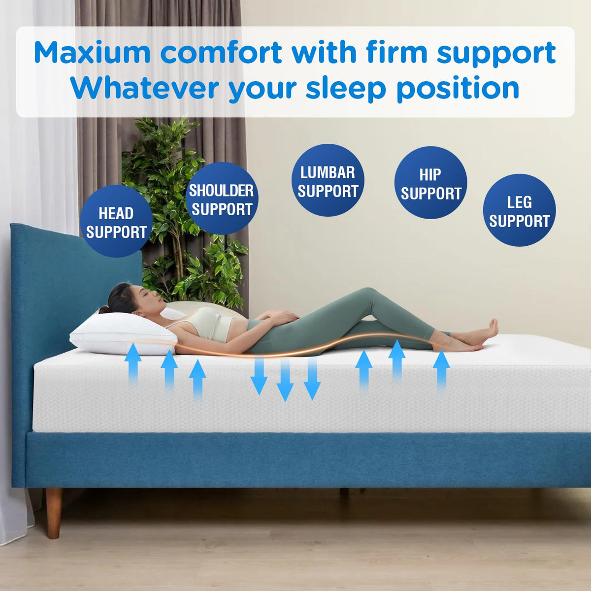 6 Inch Green Tea Cooling Gel Memory Foam Twin Mattress X1346