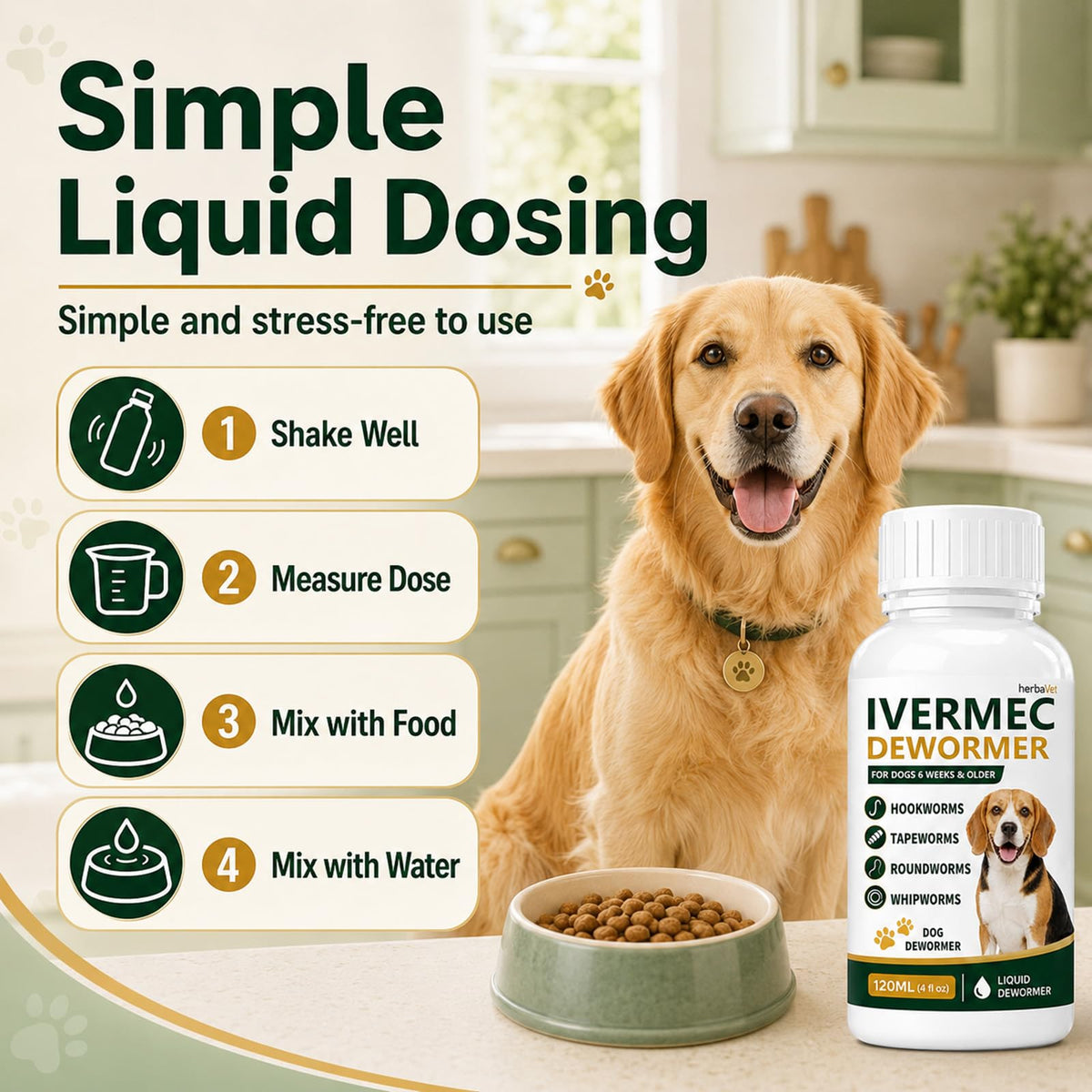 Broad Spectrum Dog Dewormer Liquid 120ml X911