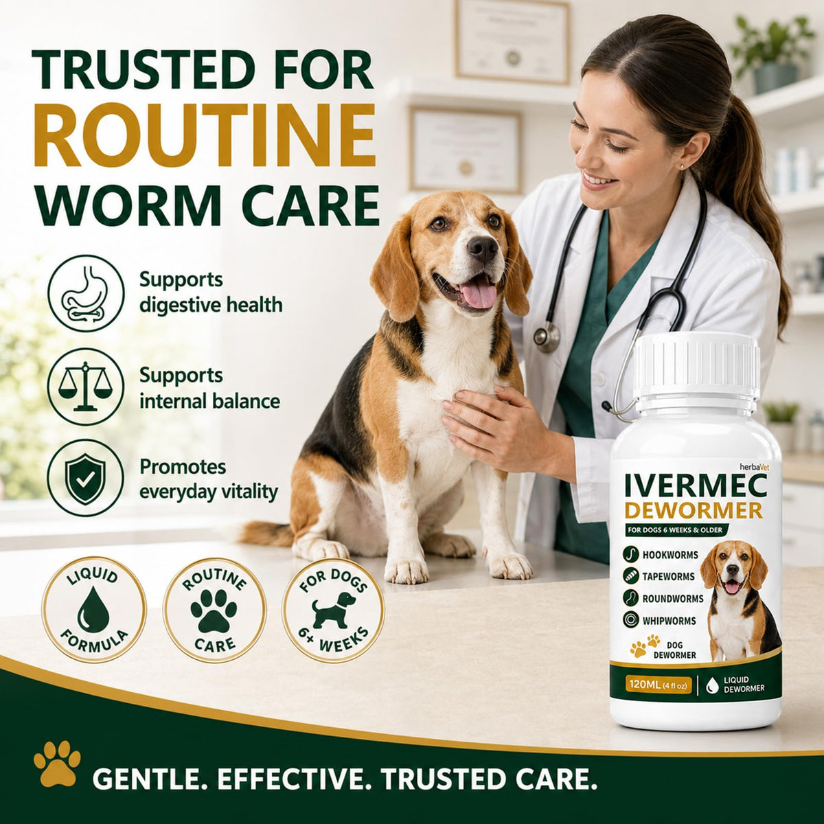 Broad Spectrum Dog Dewormer Liquid 120ml X911