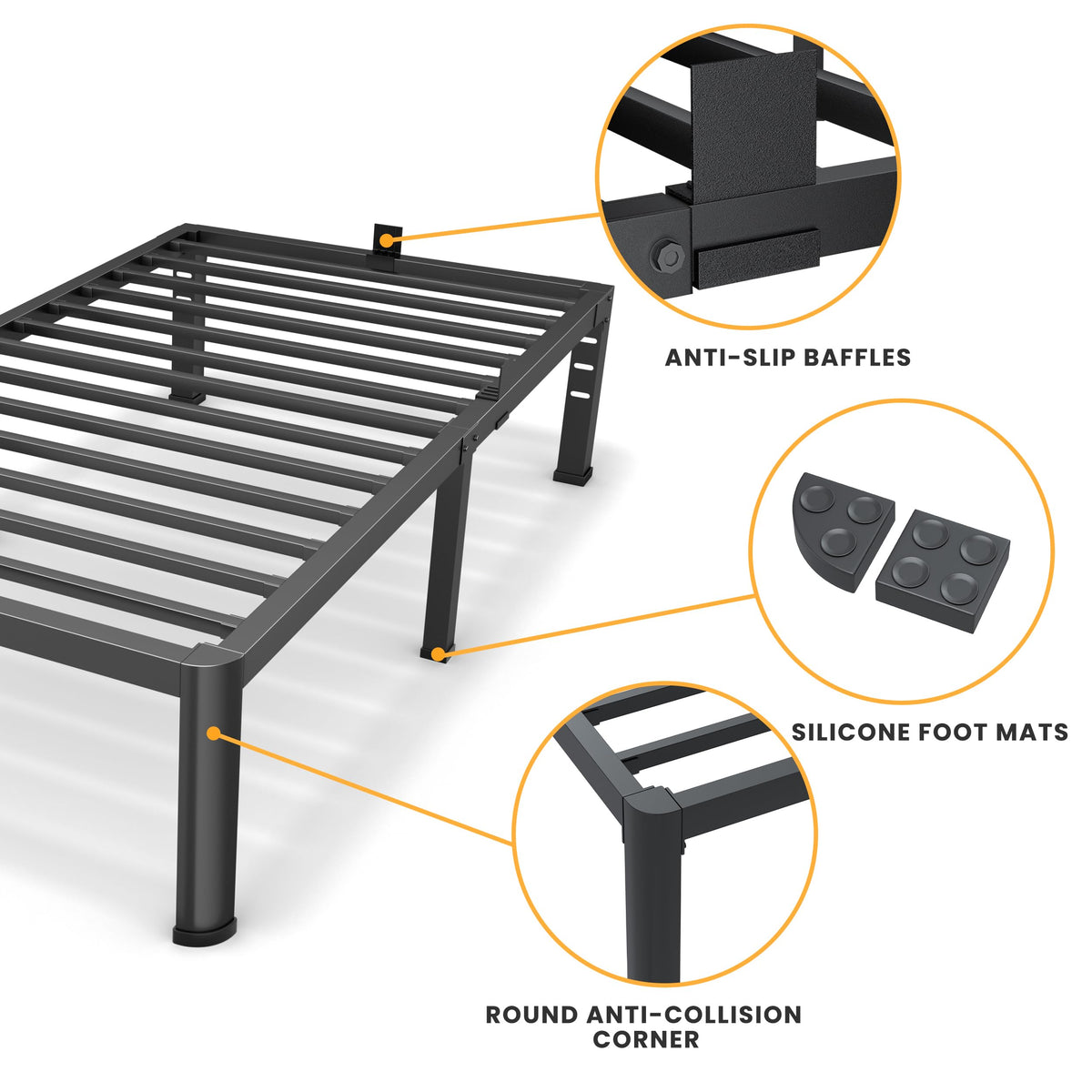 14 Inch Twin Metal Bed Frame F226304