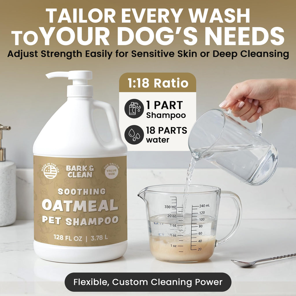 Oatmeal Dog Shampoo 1 Gallon with Pump Hypoallergenic Aloe Vera Coconut Oil U79940