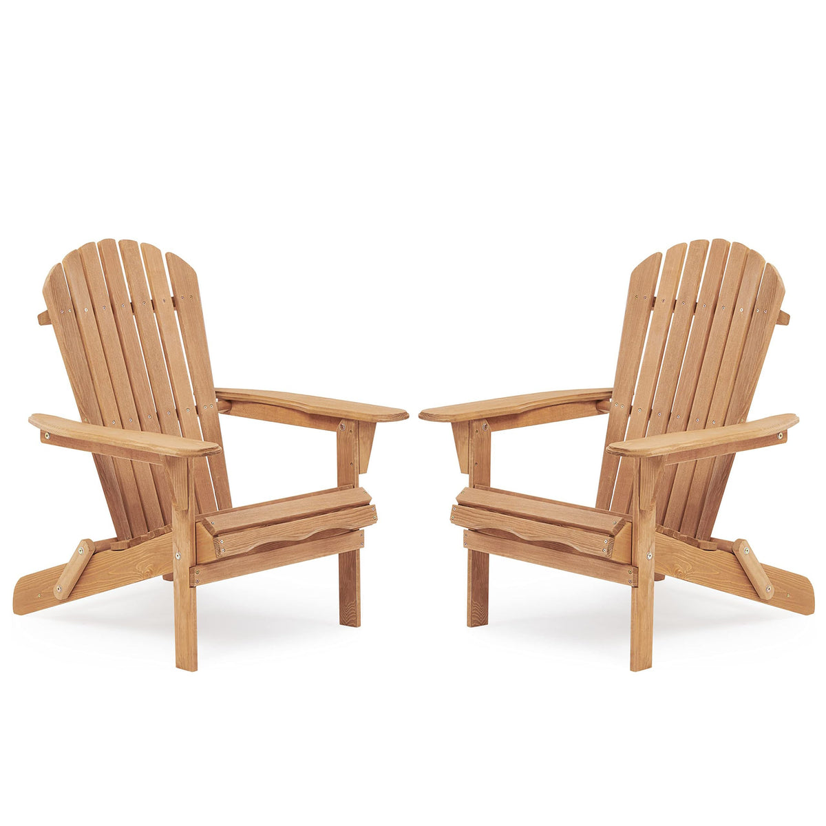 Adirondack Chair Set of 2 Wooden Folding Outdoor Chair S55362
