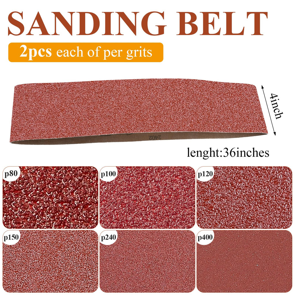 4x36 Inch Aluminum Oxide Sanding Belts and 6 Inch No-hole Sanding Discs I123