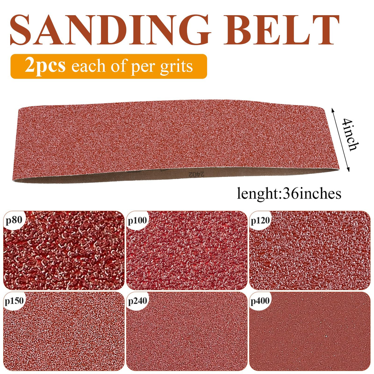 4x36 Inch Aluminum Oxide Sanding Belts and 6 Inch No-hole Sanding Discs I123