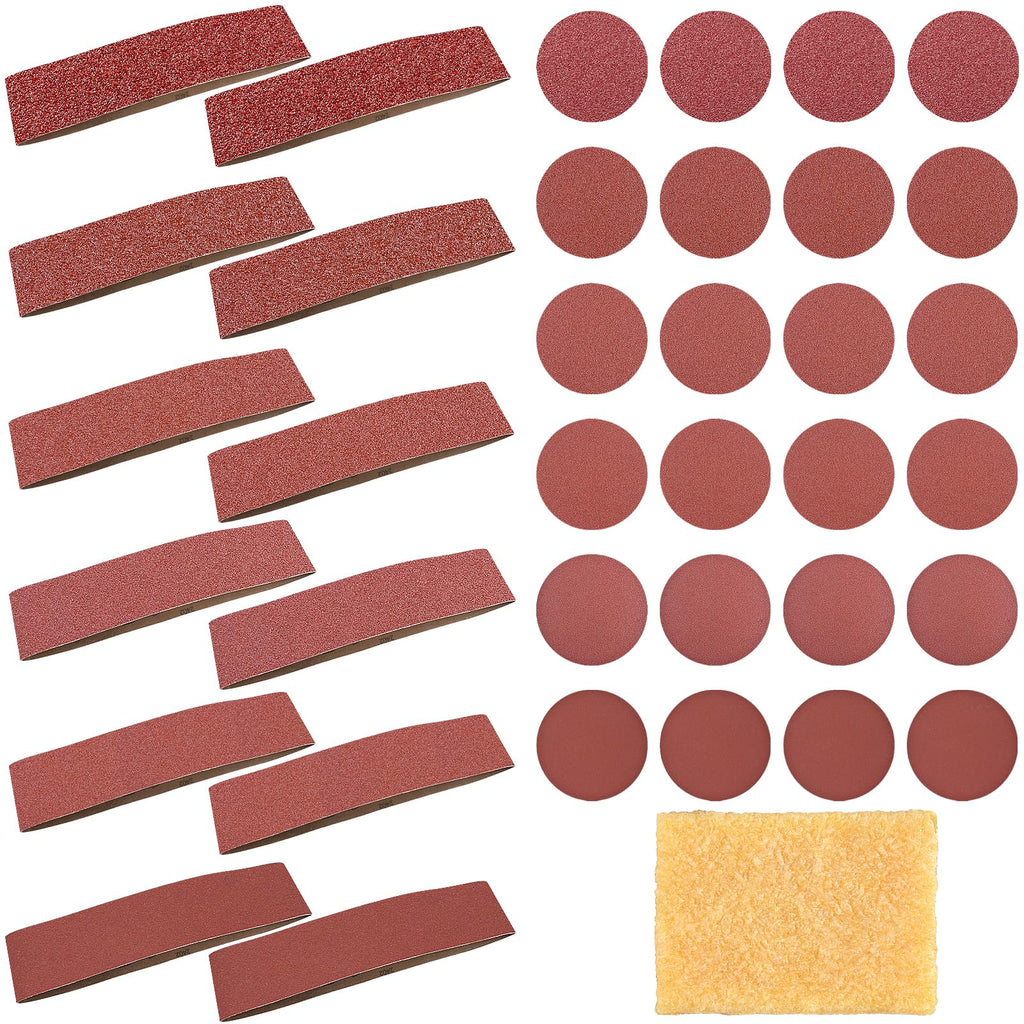 4x36 Inch Aluminum Oxide Sanding Belts and 6 Inch No-hole Sanding Discs I123