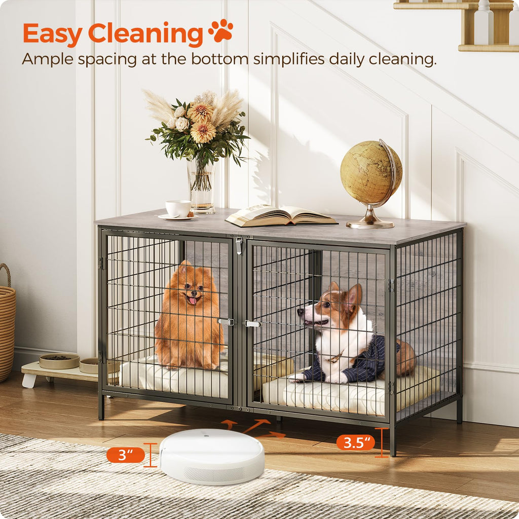 Greige Dog Crate Furniture D387