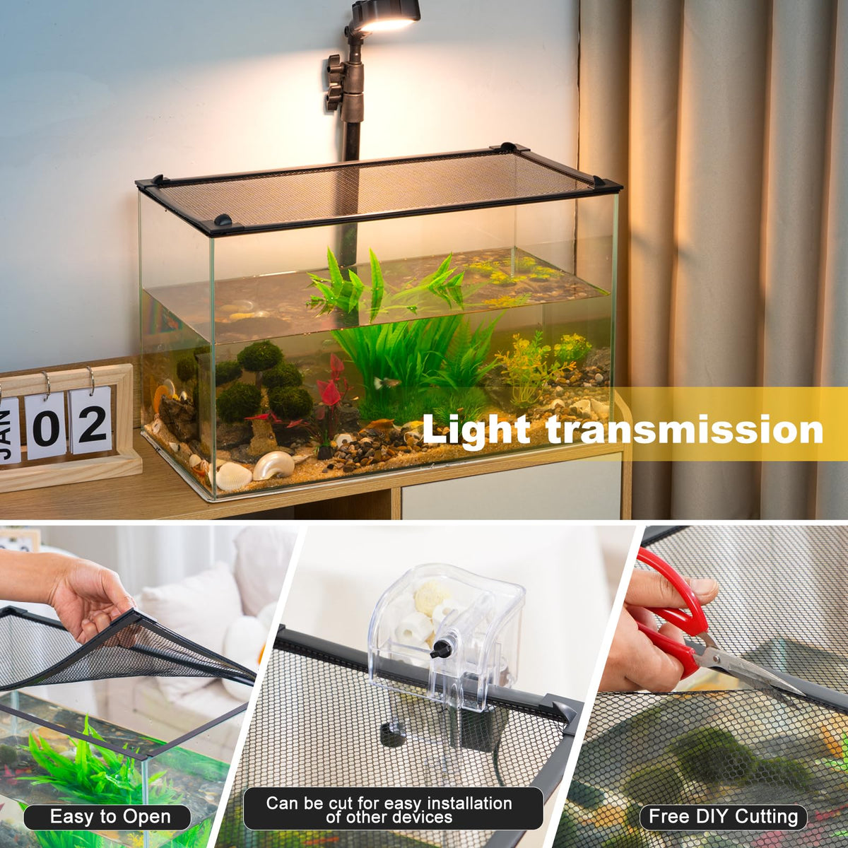Magnetic Aquarium Lid Anti-Jumping Net Cover E934