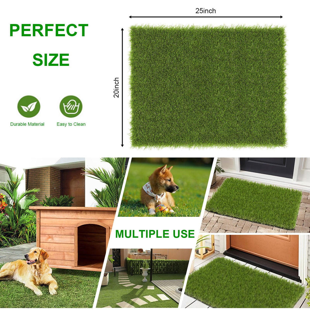 20x25 inches Artificial Grass Pad with Drainage Holes G50556