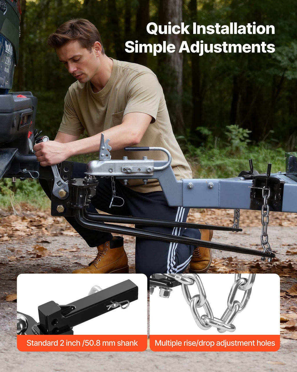 10000 lbs Weight Distribution Hitch with 2 in Shank and 2-5/16 in Ball X9395