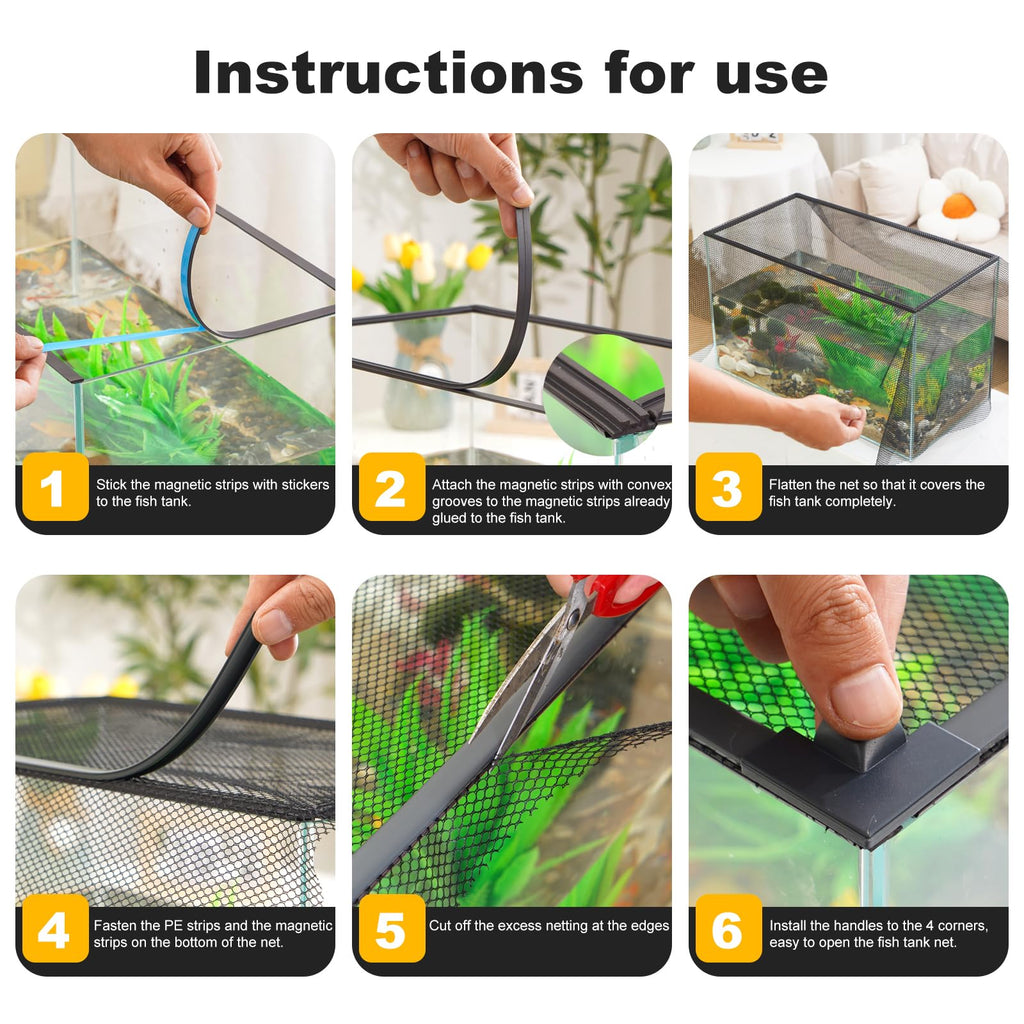 Magnetic Aquarium Lid Anti-Jumping Net Cover E934