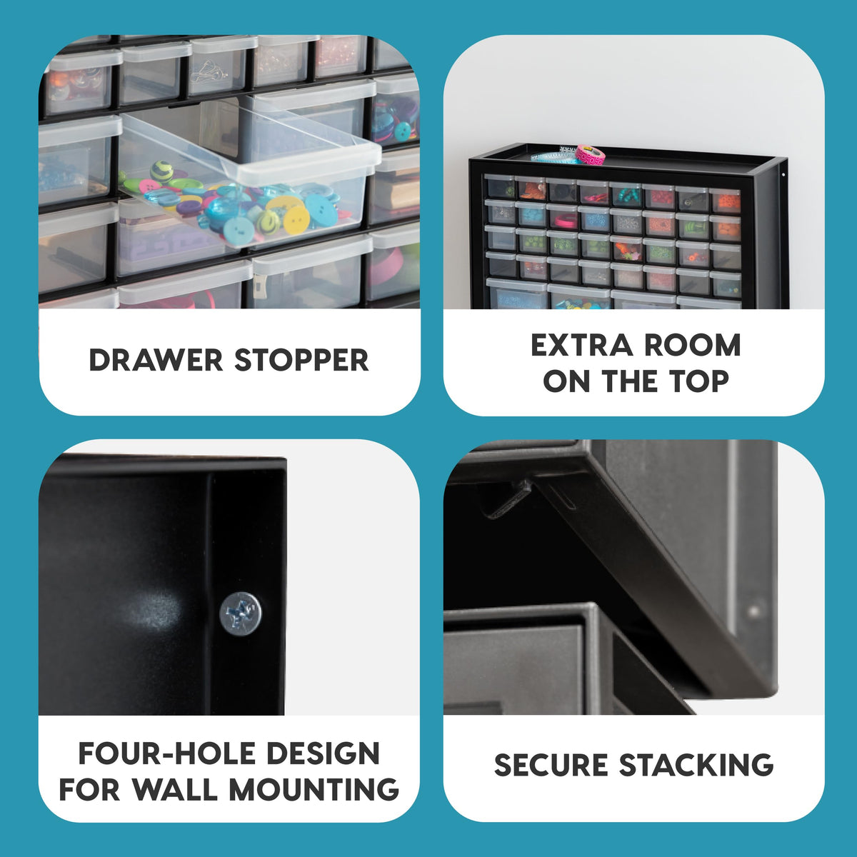 Black 44-Drawer Small Parts Storage Cabinet Z567615