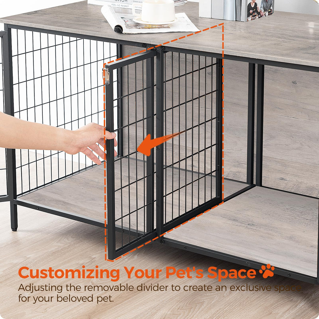 Greige Dog Crate Furniture D387