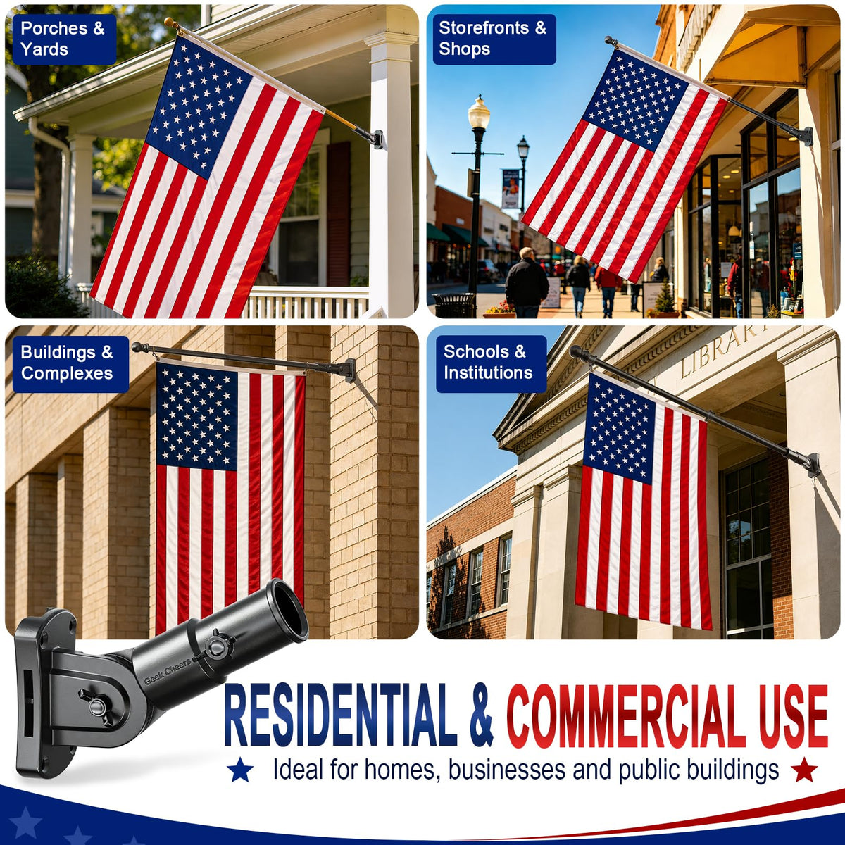 Heavy Duty Stainless Steel Flag Pole Holder L1456