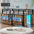Twin Low Loft Bed with 5 Storage Drawers and 6 Bookcase C425