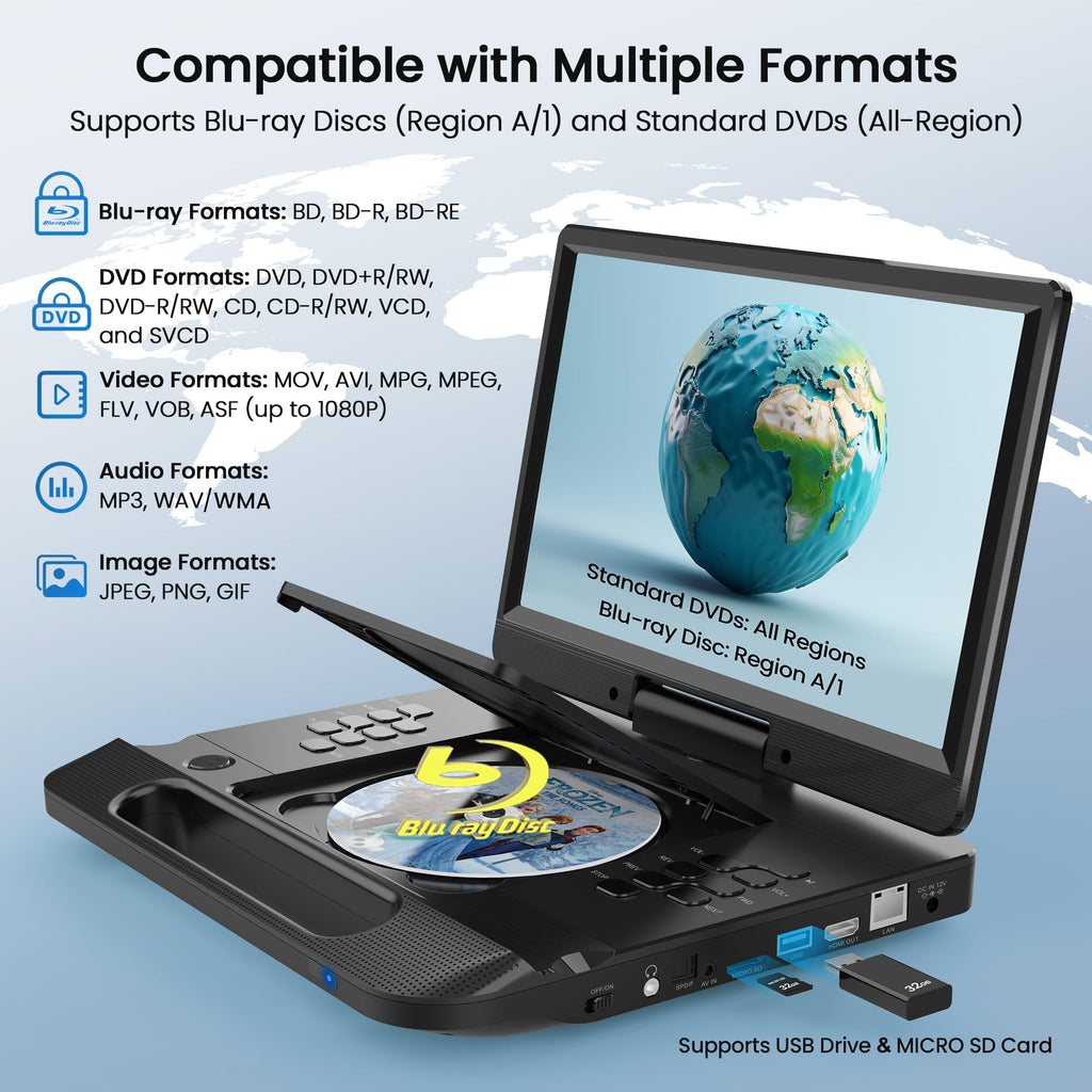 13.3” Portable Blu-ray Player U3630