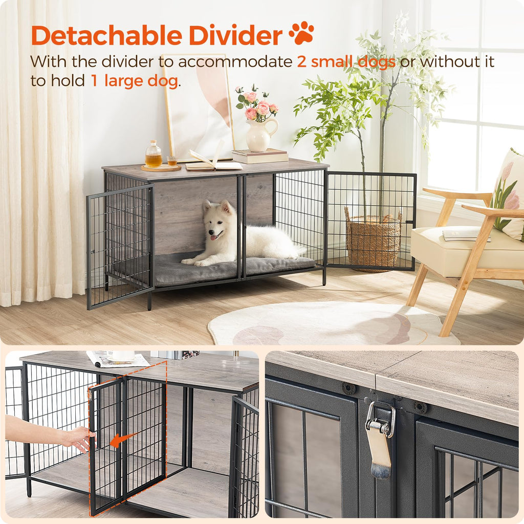Greige Dog Crate Furniture D387