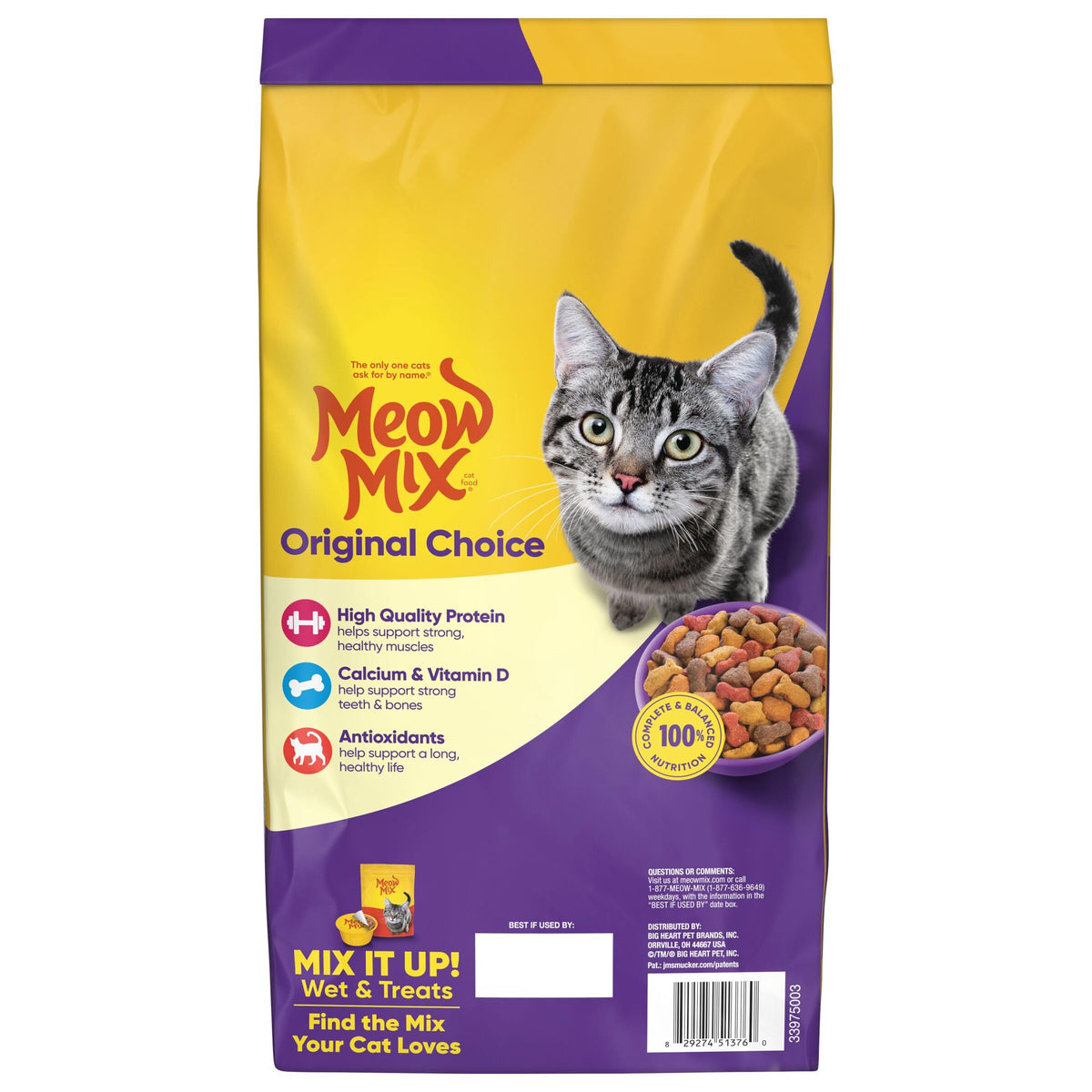 Dry Cat Food 6.3 Pound Bag + Wet Cat Food Variety Pack 2.75 Ounce Cups H671688