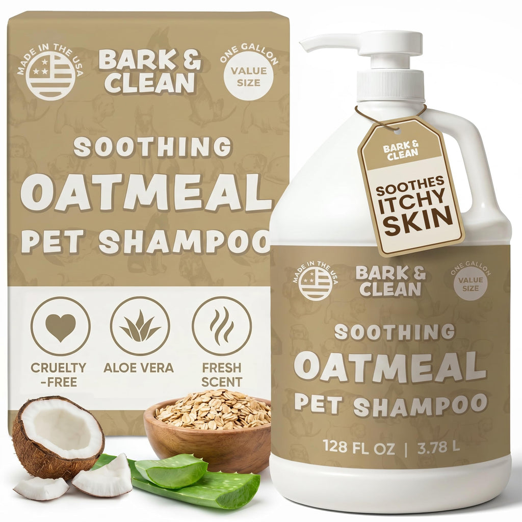 Oatmeal Dog Shampoo 1 Gallon with Pump Hypoallergenic Aloe Vera Coconut Oil U79940