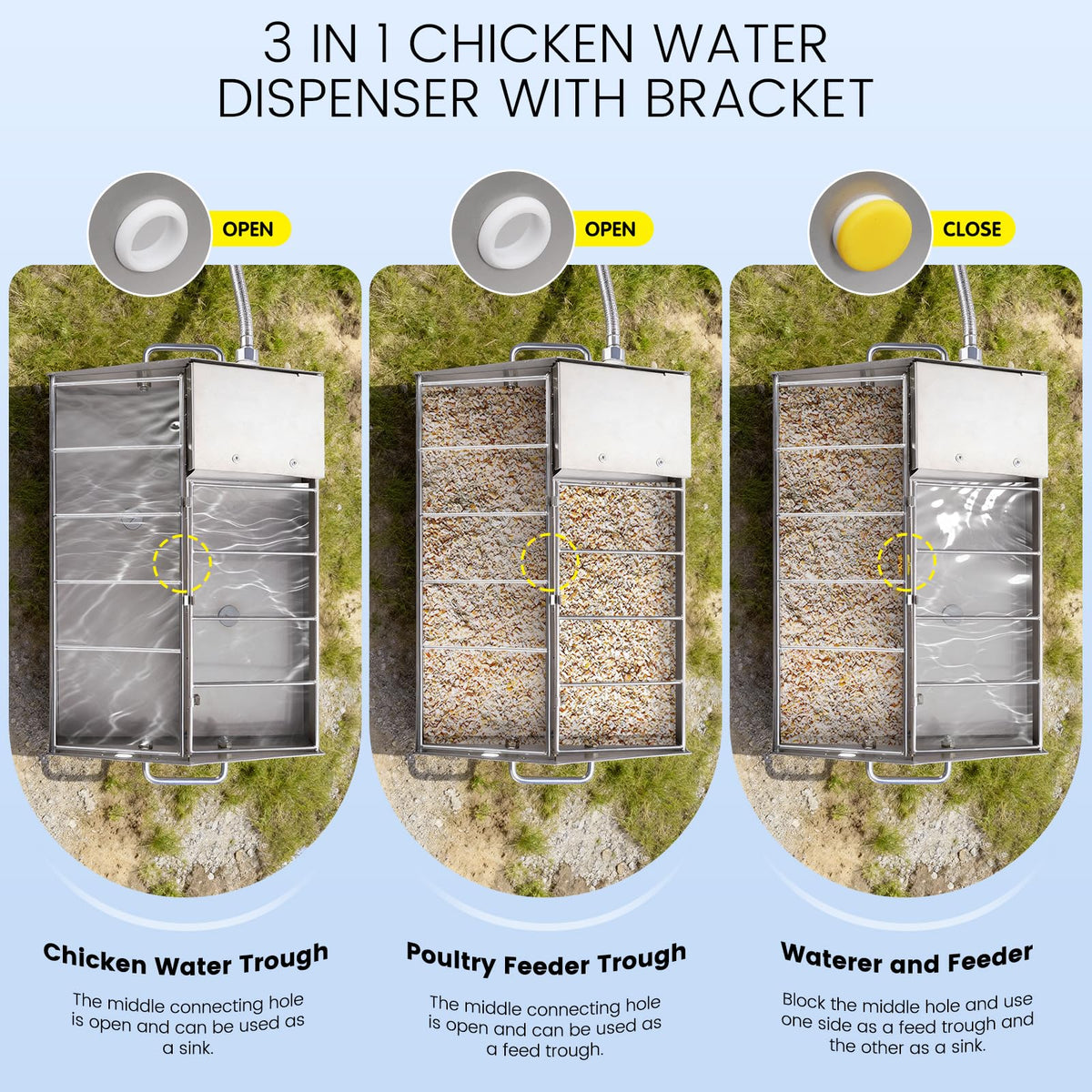 Automatic Chicken Waterer and Feeder Set T517